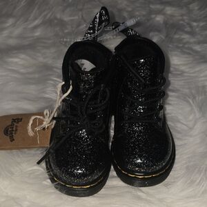 Dr. Martens Kids Sparkly Black Boots